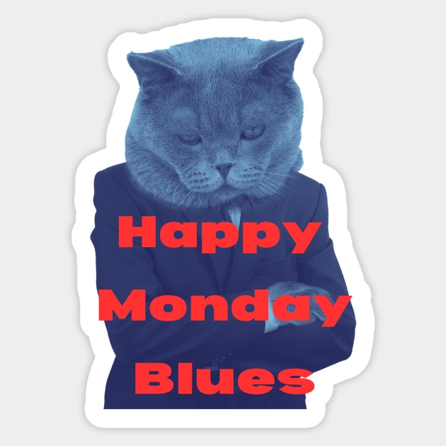 Happy Monday Blues Sticker by Amourist